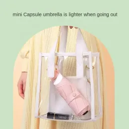 2024 Складывание легких мини -зонтичных дождей Портативная капсула переноса 5 складных женщин зонтичные ветропроницаемые зонтики для зонтиков для