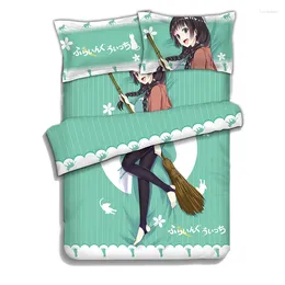 Set di biancheria da letto foglio anime giapponese cuscinetto da letto 4pcs