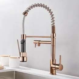 Gegve Kitchen Faucets Removable Taps Brush Brass Faucet Water Water Hydrant Robinet for Kitchen Accessoriesプルアウトスパウトホットコールド