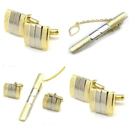 Cuff Link And Tie Clip Sets Clips Cuffilnks French Business Suit Shirt Clasp Cufflinks Set Metal Necktie Pin Bar Fashion Jewelry Drop Ot2Ys