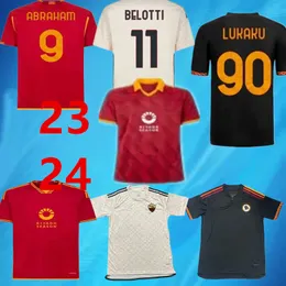 23 24 Dybala Lukaku Fußballtrikots Aouar Spieler Fans Maglia Pellegrini Belotti Smalling Abraham Totti 2023 2024 Fußballhemden Mancini Männer Kinder Romes Shaarawy 666