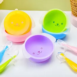 Piatto per bambini BPA BPA alimentazione gratuita silicone set da baby succhiaio ciotola per stoviglie per bambini cucchiaio per bambini L2405