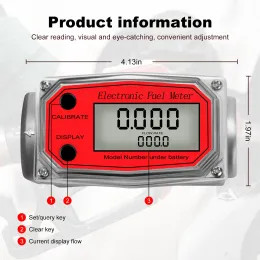 Stop aluminium trwały cyfrowy miernik przepływu turbiny lcd elektroniczny miernik paliwa przepływnikowy NPT licznik olej napędowy woda benzynowa