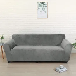 Velvet Sofa Cover Elastic Funda für Wohnzimmerecke Lshaped Couch Slipcover 1234 Sitzer 240522