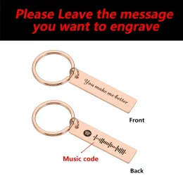 Keychain Codice Spotify Codice personalizzato Song Song Chain Inspirational Gifts per l'amico Him Him Music Key Holder Charm