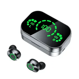YD03 TWS mirror wireless earphones led display Bluetooth headset touch screen waterproof noise cancellation gaming in-ear headphones 11 LL