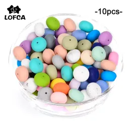 LOFCA 10pcs/lotto 19mm Abacus sciolte di perle di denti in silicone sciolte eleganti in perline di perline mastica