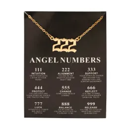 Ny trendig modelegering guldfärg lycklig ängelnummer önskar 777 hänge halsband för kvinnor flicka gåva födelsedagsmycken zz