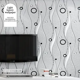 1Roll New Diamond Circle Deerskin Velvet Wallpapers TV Background Wall Living Room Bedroom 3D Embossed Wallpaper