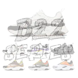 Designer B22 Sneaker Fashion Mesh Ed Wildleder Kalbskin 3m reflektierende dreidimensionale gedruckte Männer und Frauen B 22 lässige Sneaker Nylon Veet Mens Womens