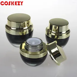 Garrafas de armazenamento Luxury 30g Glass Cream Jar com tampa de ouro e prata 1 oz recipiente cosmético para o atacado de rosto/olho