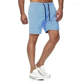 Мужские шорты Slim Summer Quick Dry Sports Fitness Pleasant Cool Solid Color Five Paint Beach Pants