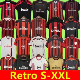 Retro Soccer Jerseys 95 96 02 03 04 05 06 07 09 10 11 12 13 14 AC Kaka Milan Ibrahimovic Weah Maldini Football Shirts 2006 2007 2008 2009 2010 Pirlo Baggio Jerseys 666
