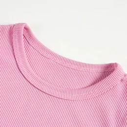 Mädchen Kleidung Sets 2pcs Sommeroutfits Anzüge für Kinder Rüschenhülsen T-Shirt und Shorts Kinderkleidung