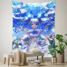 Decken Anime Schönheiten Polyester gedruckter Wandteppich Dekor Wandkunst Home Schlafzimmer Wandtezimmer Hängende Hintergrund -Stoffsofa Decke