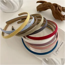 Headbands Women Solid Color Suede Retro Hairbands For Girls Hair Band Female Accessories Handmade Head Hoop Drop Delivery Jewelry Hai Dhyo9