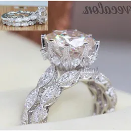 Vintage Engagement Wardage Band Кольцо для женщин 3CT 3CT 3CT Смодели по Diamond CZ 925 Skinling Silver Farting Ring Jetxj