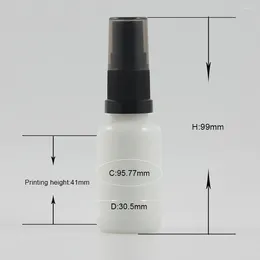 Storage Bottles Black Plastic Pump Mist Spray Water Bottle With Clear Lids 20ml Opal White Glass