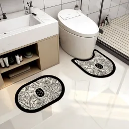 滑り止めのバスルームマットバスマットU字型バスルームラグ吸収水トイレ敷物洗面所の玄関玄関床カーペット