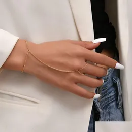 Catena creativa carente anelli di dito bracciale per donne catene di collegamenti a colori oro che collegano il cablaggio delle mani braccialetti gioielli drop drive dh69c