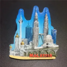 Malesia 3D Frozen Magnet Tourism Souvenir Kuala Lumpur Petronas Towers Twin Towers Decorative Refrigerant Magnetic Adesivo Gift 240508