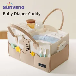 Sunveno Baby Windel Caddy Organizer Tragbarer Haltertasche für Wickeltisch und Auto, Kindergarten Essentials Storage Bins L2405