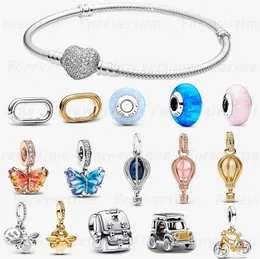 Pulseiras ósseas de cobra de designer para mulheres rosa ouro rosa azul murano vidro butterfly butterflem charme fit pandoras colar de pulseira de dois tons carros de aventura jóias de jóias