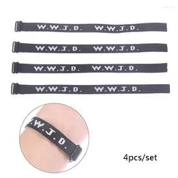 BANGGLE 4 PCS WWJD Bracciale Religioso Cosa farebbe Gesù Bibbia