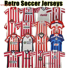 Retro Chivas Guadalara Jerseys Regal O Peralta I Brizuela Uma camisa de futebol vintage Pulido 60 96 97 98 99 00 02 06 07 08 A.VEGA Uniforme 60th 110th 115th