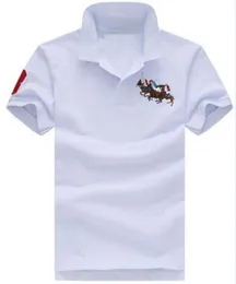 Sommer Polo -Shirts Big Pony Cotton Men Casual T -Shirt Kurzarm Slim Fit Nautica Sport Tees Rennen Freizeit Polos White8730089