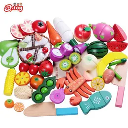 Kitchens Play Food 1 wooden pretend game cutting toy vegetable fish and meat food toy simulated kitchen toy childrens learning and education gift d240525