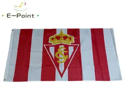 Espanha Real Sporting de Gijon 35ft 90cmx150cm Bandeira de bandeira de poliéster da Holanda Voo Flying Home Garden Bandeira Festiva GIF4952790