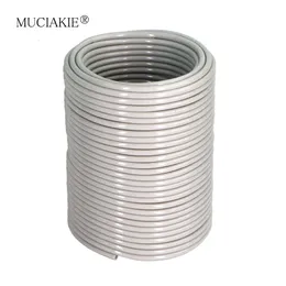 Muciakie 1/4 ''마이크로 PVC 정원 물 4/7mm 회색 흰색 파이프 드립 관개 튜브 급수 호스 L2405