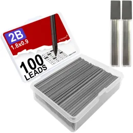 200pcs/Box Flat Lead 2B 1,8 mm Halter Stift Mechanischer Bleistift für den Entwurf von Zeichnungen Kunst Skizzieren Kalligraphie -Markierungsschule