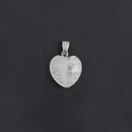 5pc Natural Stone Pendant Heart Clear Quarz Healing Crystal