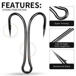 Double Hook Barbed Anchor Hooks Fishing Luya Claw Hooks Fishing Gear 50 pcs/pack