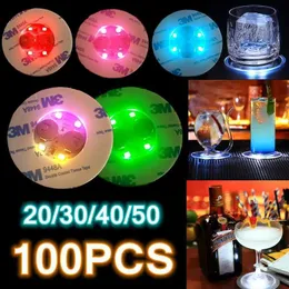 LED-Spielzeuge 10-100 LED Coaster Light Flaschen Dekorieren Sie Flaschen Cola auf der XMAS Bar KTV Hochzeitsfeier für 6 cm Lampen Q240524