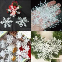 Christmas Decorations New 30Pcs 6Cm 15Cm 18Cm Artificial Snowflake Tree Decor Snow Fake Snowflakes For Home Noel Drop Delivery Garden Otktx