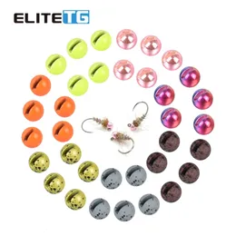 Elite TG 100pcs Tungsten Slotted Beads 2.5-3.8mm Fly Fishing Nymphs Trout Panfish Hook Tying Material Multi-Color Accessories 240521