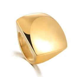 2024 neue Mode große Quadratringe Frauen Goldene Farbe 14K Gelbgold Ringe für Frauen Schmuck Anillos Mujer Quowp