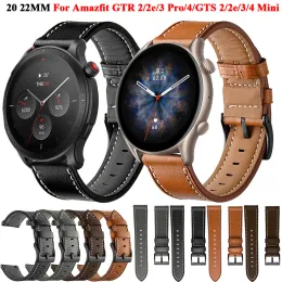 20 22 mm Lederarmband Uhrengurt für Xiaomi Amazfit GTR 3/4 Pro GTS 2E/Mini 42 47mm Armband GTS3 GTR3 SmartWatch Watchband