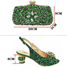 2024 women Ladies PU real leather summer sandals 6CM chunky high heels Glass Peacock Rhinestone peep-toe diamond with hand bag wedding platform shoes buckle siz 37-43