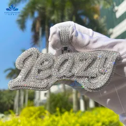 Benutzerdefinierte gravierte Name Halskette siger vvs moissanit diamant hip hop juwelry ice out Einzelbuchstaben für Männer