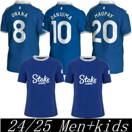 2024 25 Fußballtrikots Heimstern-Kinder-Fußballuniformen Männer Kit Everton Doucoure Calvert-Lewin Mykolenko Harrison Patterson Tarkowski Garner McNeil Onana Pickford