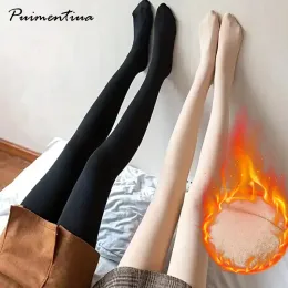 Winter Warm Leggings for Women Thermal Pants Polar Pantyhose Sock Lined Pants Velvet Tights Skin Slim High Waist Wool Leggings