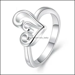 Rings de banda Anel de coração para mulheres noivado de casamento Fashion Korean Jewelry Brands 925 Sterling Sier Masonic Drop Deliver