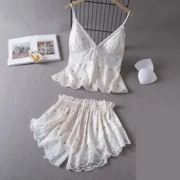 Women's Satin Lace Pajama Set - Sexy Sleepwear, Comfortable ...