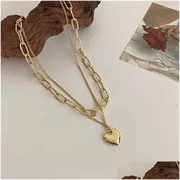 Pendant Necklaces 2023 Fashion Asymmetric Lock Necklace For Women Twist Gold Sier Color Chunky Thick Choker Chain Party Jewelry Drop Dhidt