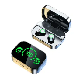YD03 TWS mirror wireless earphones led display Bluetooth headset touch screen waterproof noise cancellation gaming in-ear headphones LL