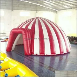 Giocattolo per inflazione dell'aria 5m diametro Oxford rosso Circo bianco ingresso gonfiabile Igloo Tenda di alta qualità pop -up fl Dome Party Entry Shelter F otitd